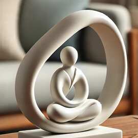 跨境宁静新品的3D雕像打印佛系永恒宁静抽象艺术摆件艺术雕塑