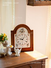 悦澜居时钟实木挂钟卧室墙面装饰座钟复古客厅摆件桌面家用中古钟