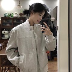 2025新款百搭休闲外套男春秋高级时尚慵懒感美式棒球服复古情侣装