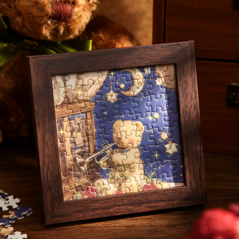 Mr. Paper Jigsaw Gift Box Rose and Bear High Valage Student Toy Puzzle Gift Diy Puzzle Adornos