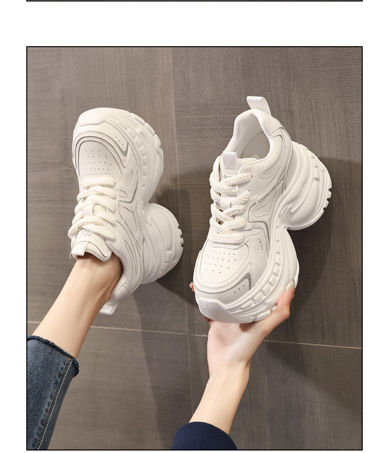 Giày sneaker nữ chunky đế dày HS6798-52 kiểu hot trend — Đen và trắng chi tiết 12
