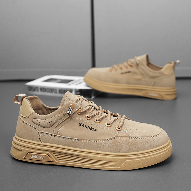 2025 primavera y verano de la marea nacional de viento nicho de suela gruesa inspanel de tela de viento de Hong Kong en vivo zapatos respirables zapatos de skate zapatos de hombre