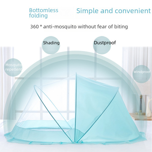 Infant mosquito net foldable portable full cover universal children's mosquito net yurt anti-mosquito factory direct supply 