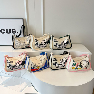 Creative Niche Cartoon Mickey Sweet Girl Class Bag Large Capacity All-match Commuter Graffiti Puppy Crossbody Bag