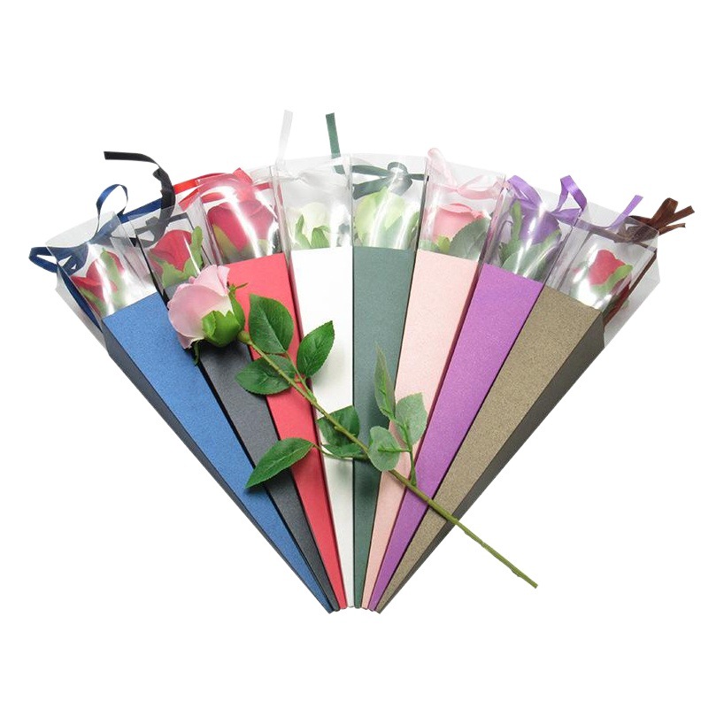 Tanabata Día de San Valentín Caja de embalaje de rosas Caja de flores de una sola flor Caja de regalo de ramo de una sola flor Caja de flores de inmortalidad al por mayor