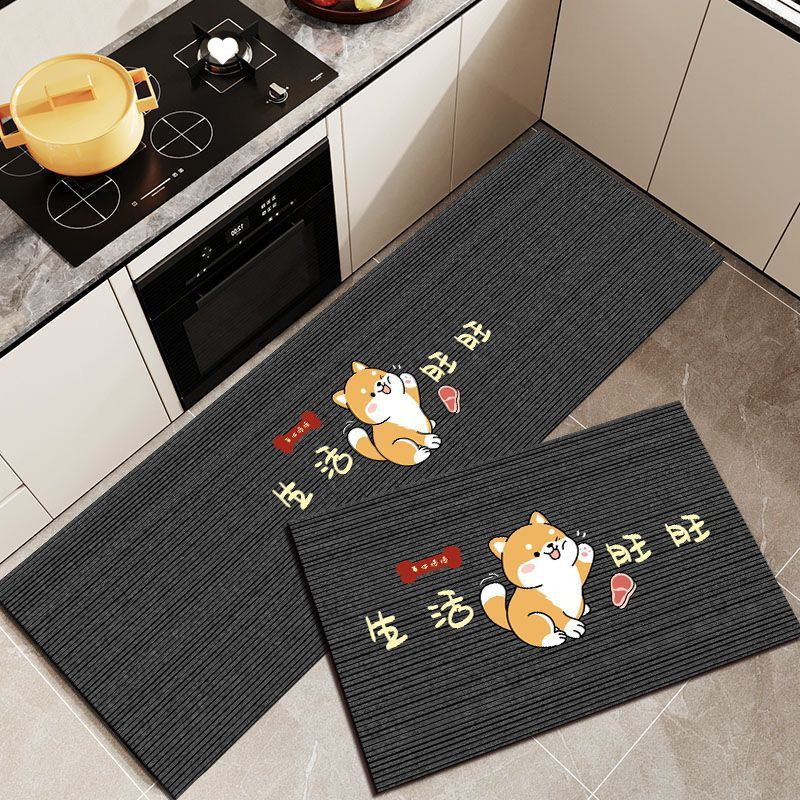 Kitchen Special Floor Mats, New Water-Absorbent and Oil-Absorbent High-Grade Wipeable and Stain-Resistant Foot Mats, Home Door Strip Carpet Mats