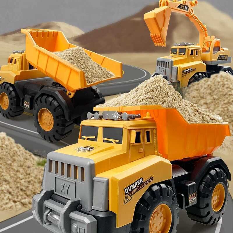 Excavadora para niños niños inercia coche de ingeniería para bebés grúa de arena de playa mezcladora camión de volcado juguetes