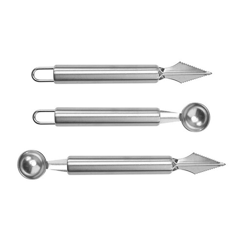Stainless steel fruit scoop baller watermelon scoop baller carved knife fruit cutting tool platter ice cream tool watermelon spoon
