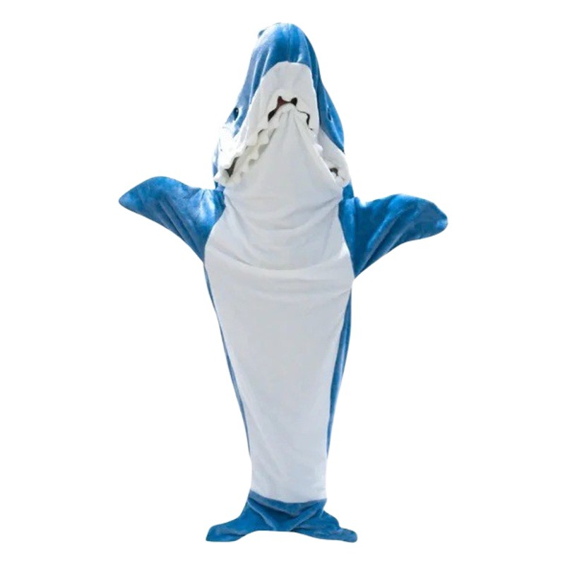 Factory Direct supply shark sleeping bag flange shark hoodie wearable loose one-piece pajamas homewear in stock