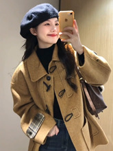 秋新款呢子大衣女毛呢外套小个子赫本风高级感气质韩系正流行