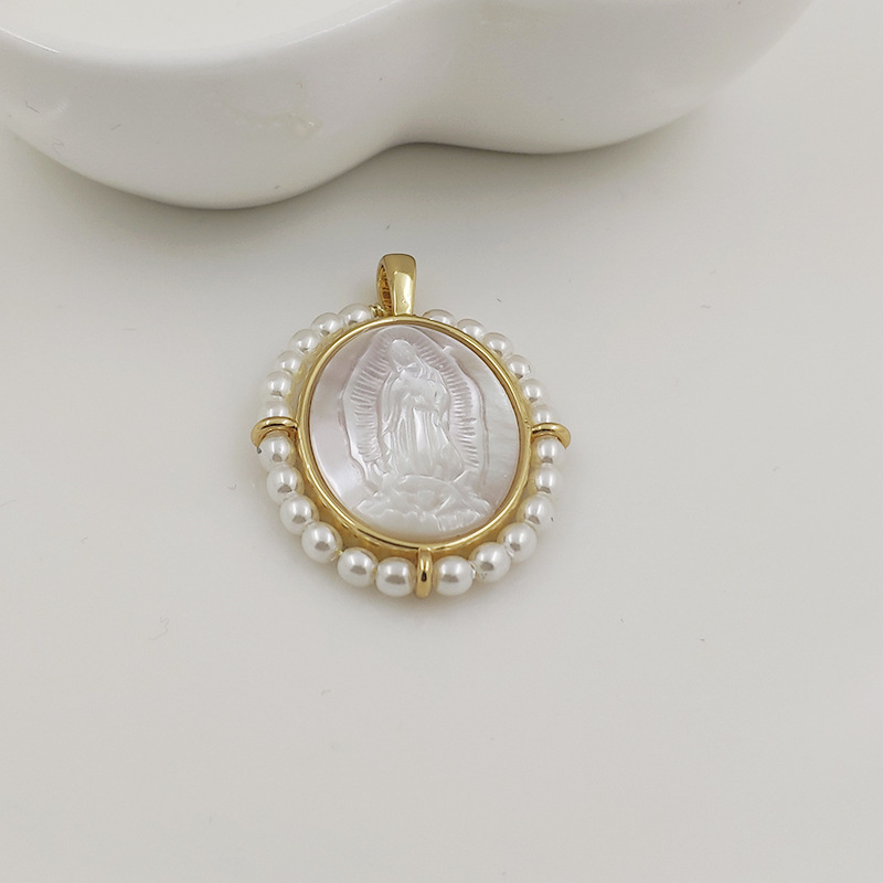 Europeo y americano virgen ZIRCON colgante abalone Shell elefante colgante con incrustaciones de arroz cuentas fritillary colgante nuevo collar redondo colgante