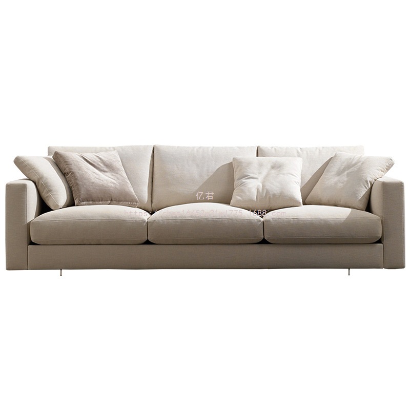 Moderno simple sofá de tela de tecnología nórdica pequeña casa compuesta sala de estar de madera sólida completa muebles de látex de tres personas