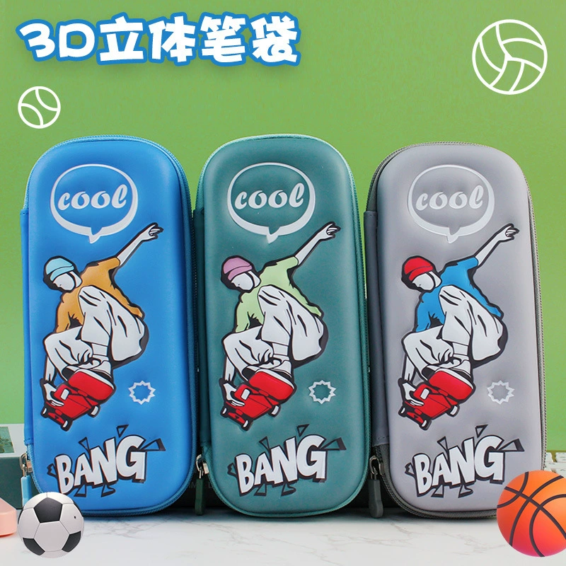 3D-пенал большой вместимости, с высокой эстетической привлекательностью, школьный пенал для канцелярских принадлежностей, простое хранение детских мультфильмов, оптовая продажа школьных принадлежностей.