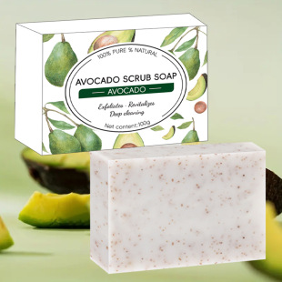 Cross-border foreign trade scrub soap walnut frosted particle soap coconut handmade soap cold soap bath bath soap