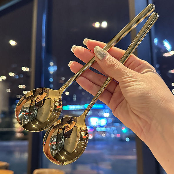 Creative golden spoon stainless steel for home use for living room