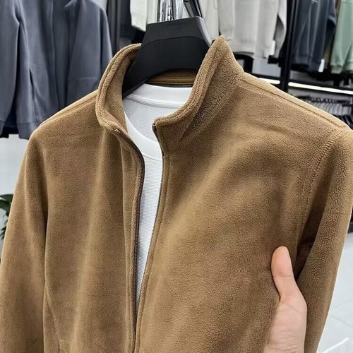 Fashion Plush Fleece Jacket for Men, Autumn/Winter Balaclava Inner Jacket for Men, Winter/autumn Style Fleece Top for Men