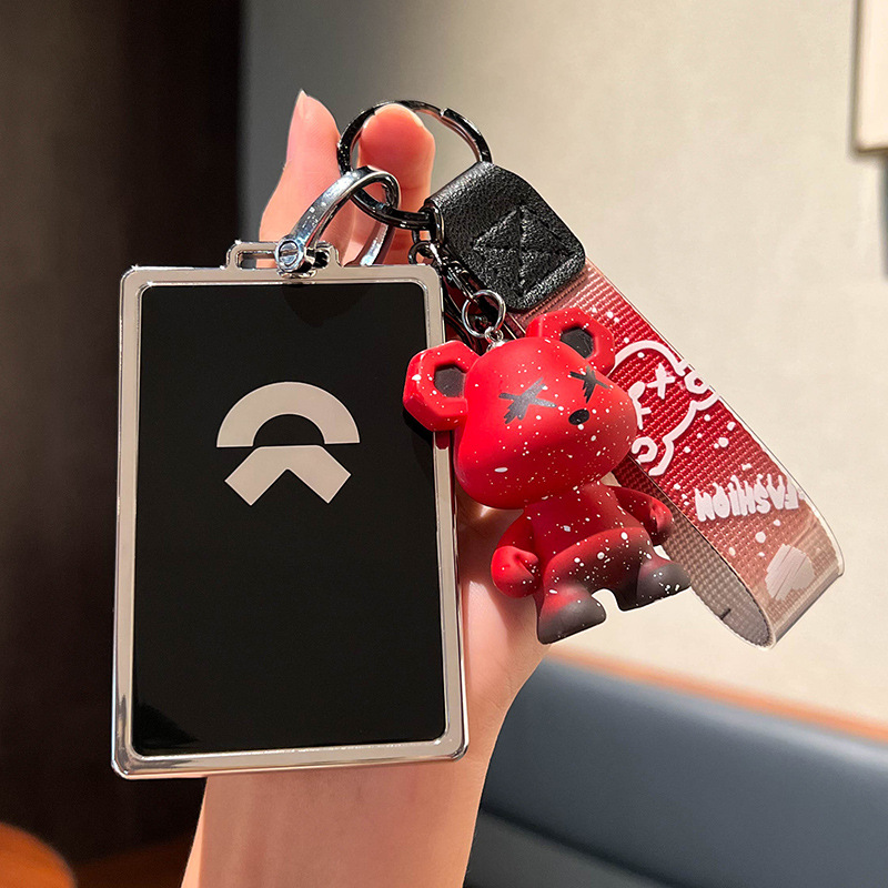 Wei Lai B-스마트 카드 키 [싱글 쉘 블랙] + 레드 폭력 곰 펜던트