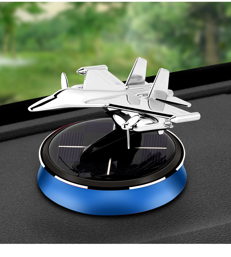 Car aromatherapy upgraded version of combat aircraft ornaments car perfume center console high-grade rotating solar decoration