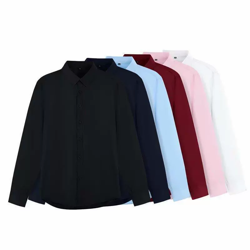 2025 Осенняя мужская приталенная деловая официальная стильная белая рубашка с длинным рукавом Корейский трендовый топ