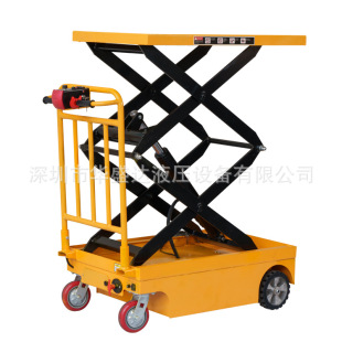 Fully Electric Lift Platform Car, Electric Flatbed Raised Car, Walking Hand Push Electric Flatbed Car