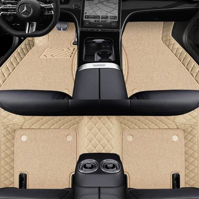Mercedes-Benz C260L E300L A180L – Ayaqaltılar (Kovriklər) - beige-super-elastic-silk-double-layered-foot-pads