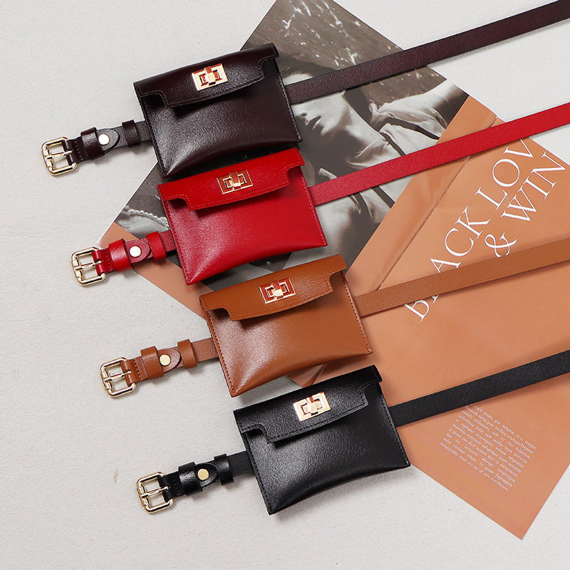 Niche Designer 2025 New Women's Genuine Leather Cowhide Waist Bag Mini Mini Belt Decoration All-match Small Bag