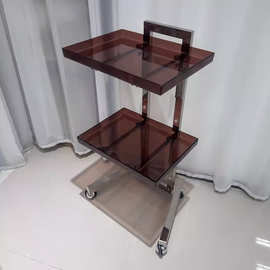 网红不锈钢推车美容美发折叠推车发廊工具小推车烫染剪发