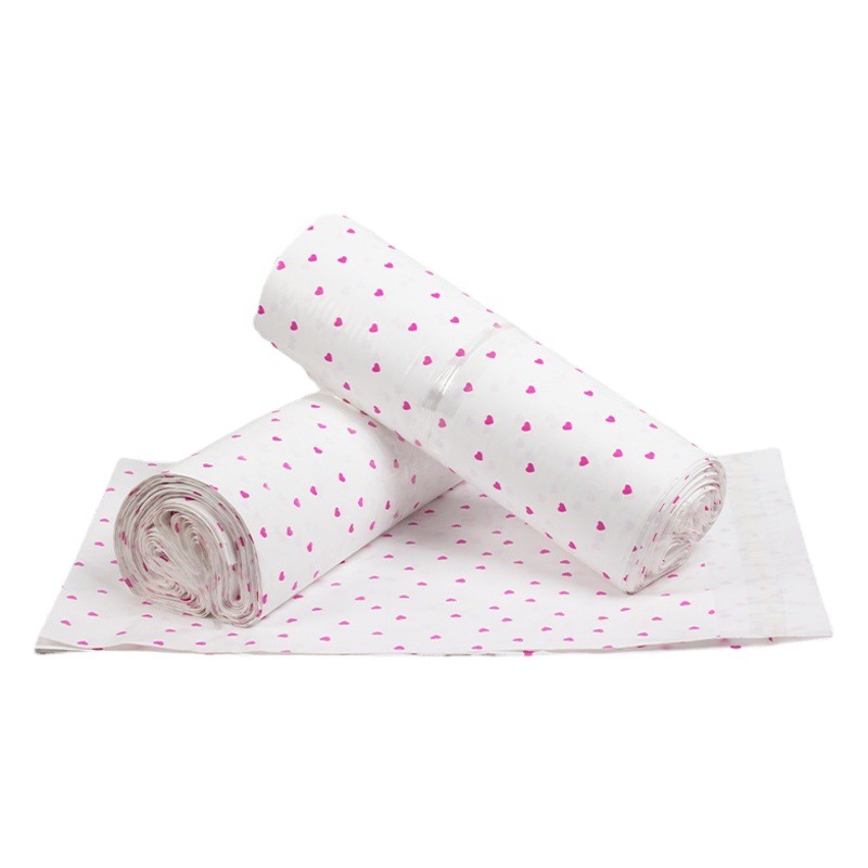 Blanco pequeño corazón autoadhesivo engrosado expreso bolsa 28*42 Taobao logística disponible bolsa de daños al por mayor bolsa de embalaje