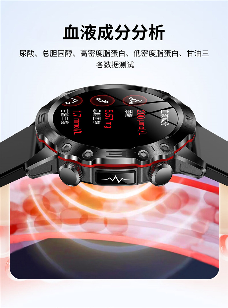 2024 Cross-border New ET482 smartwatch AMOLDE high-definition non-invasive blood glucose, body temperature and blood pressure Outdoor Sports undefined