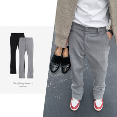 JTFS American-style commuter deconstructed patchwork gray blended suit pants, CleanFit men's casual trousers with a fluid drape