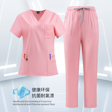 短袖手术室分体V领工作服磨砂套装口腔医生护士速干洗手衣工医用