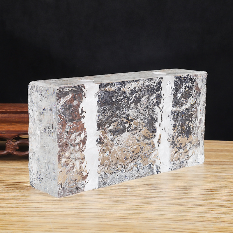 Transparente de doble cara ladrillo de cristal ladrillo de burbuja cuadrada puerta de entrada pared de mampostería ladrillo de cristal sólido ladrillo de cristal ladrillo de vidrio