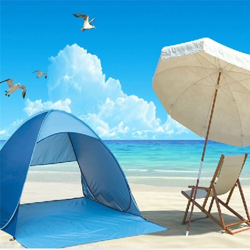 Acampamento de playa de acampamiento rápido sombreado solar plegable camping tent transpirable portátil al aire libre a prueba de viento y protección solar universal para cuatro estaciones
