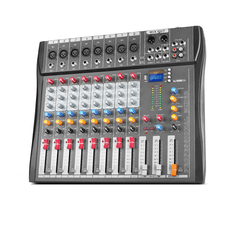 전문 믹서 6 8 12 16 채널 무대 성능 장비 회의실 바 DJ 효과 장치 블루투스 USB