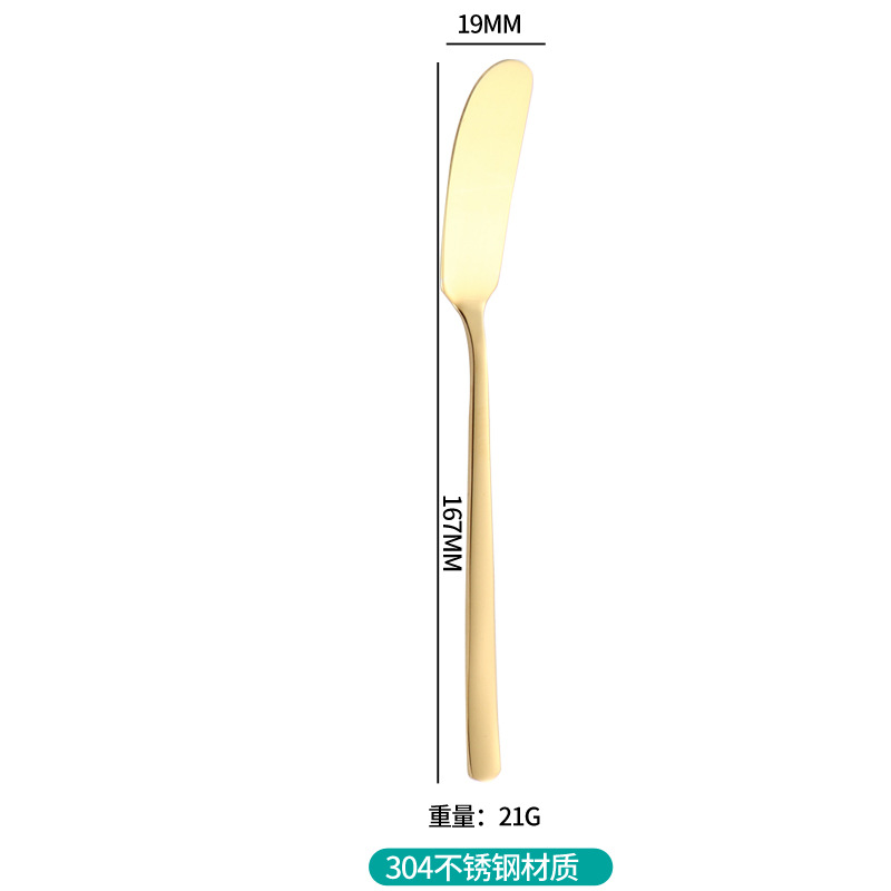 304 espátula de mantequilla de acero inoxidable creativa estilo coreano espátula de mantequilla de oro espesa mango de pan mermelada crema espátula de mantequilla