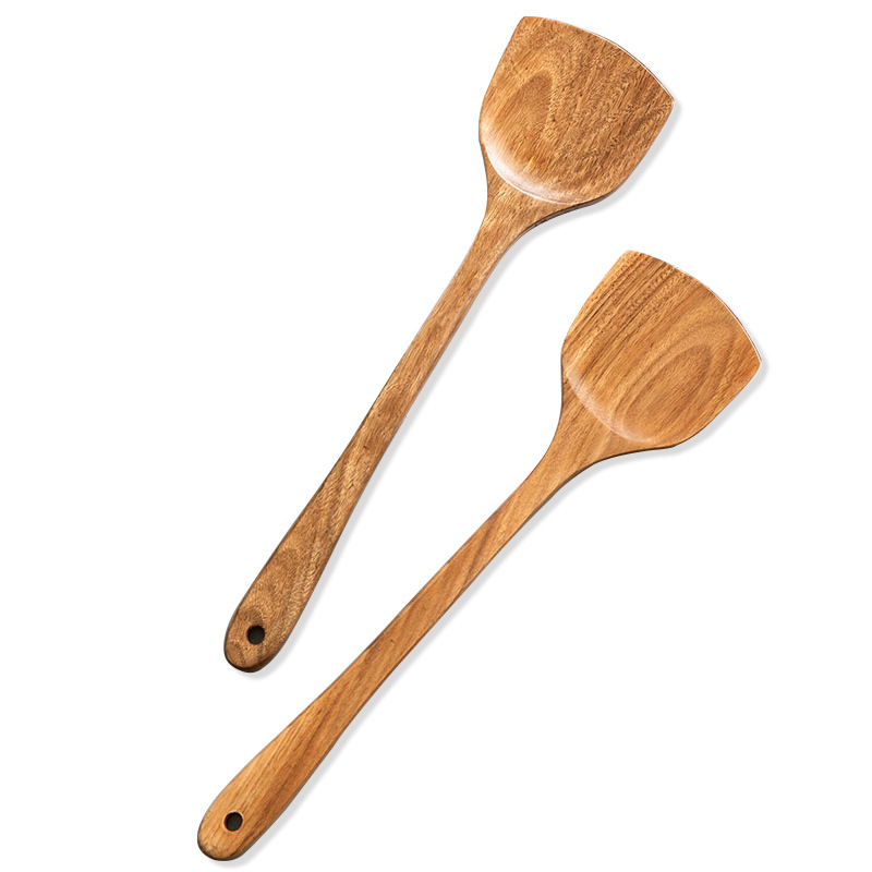 Pala de madera hogar sartén antiadherente cocina pala utensilios de cocina de madera anti-escaldadura mano no duele olla CORU mango largo espátula fabricante
