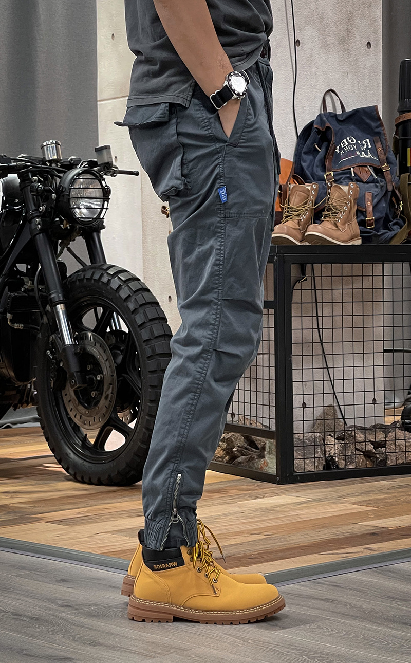 Pantalon cargo homme taille élastique style workwear rétro_voghion.com