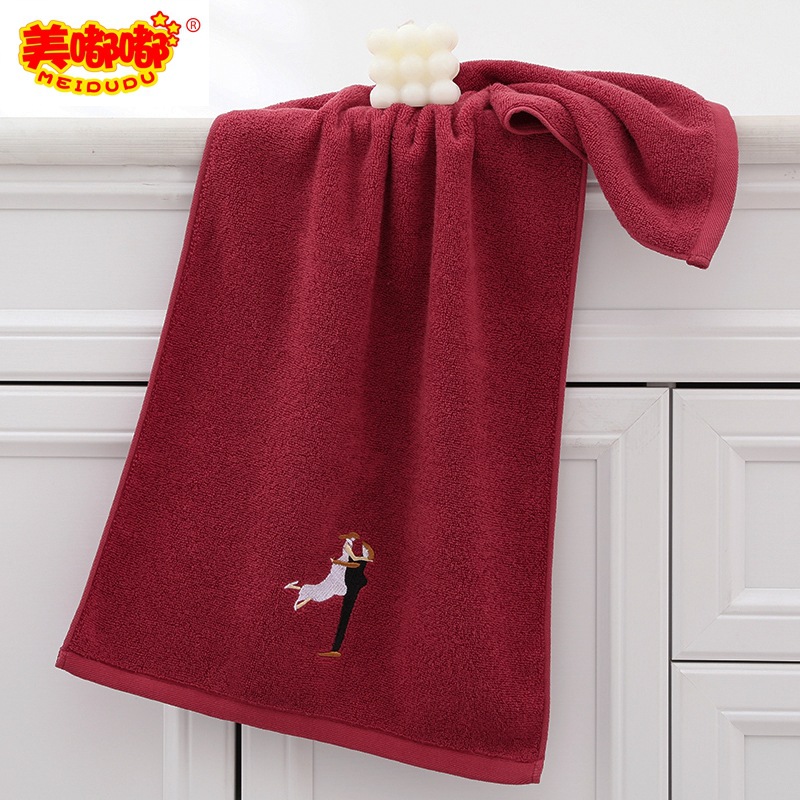 美嘟嘟酒红浴巾19