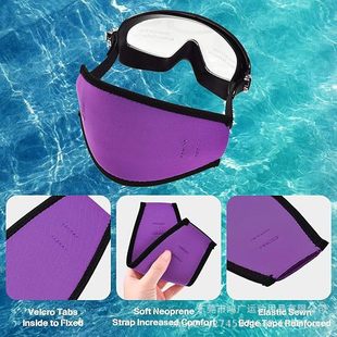 Diving Material Diving Mask with Anti-Tear Neoprene Mask with Hair Protection Cover Diving and Snorkeling Mask