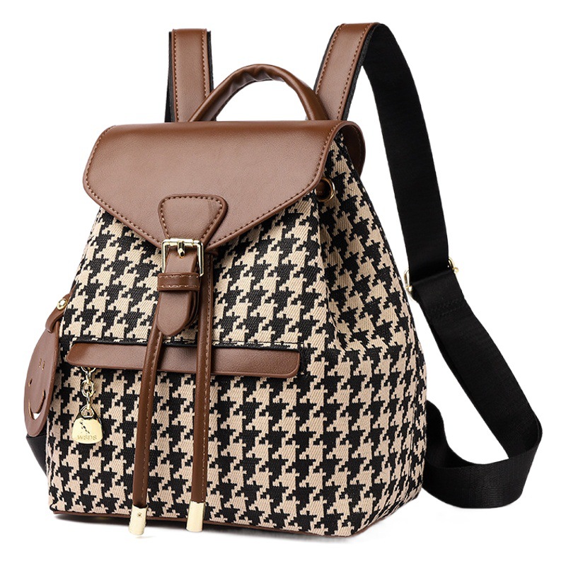 Mochila de mujer a la moda 2025 informal de gran capacidad estilo coreano pata de gallo mochila de mujer Douyin bolsa de transmisión en vivo para mujer