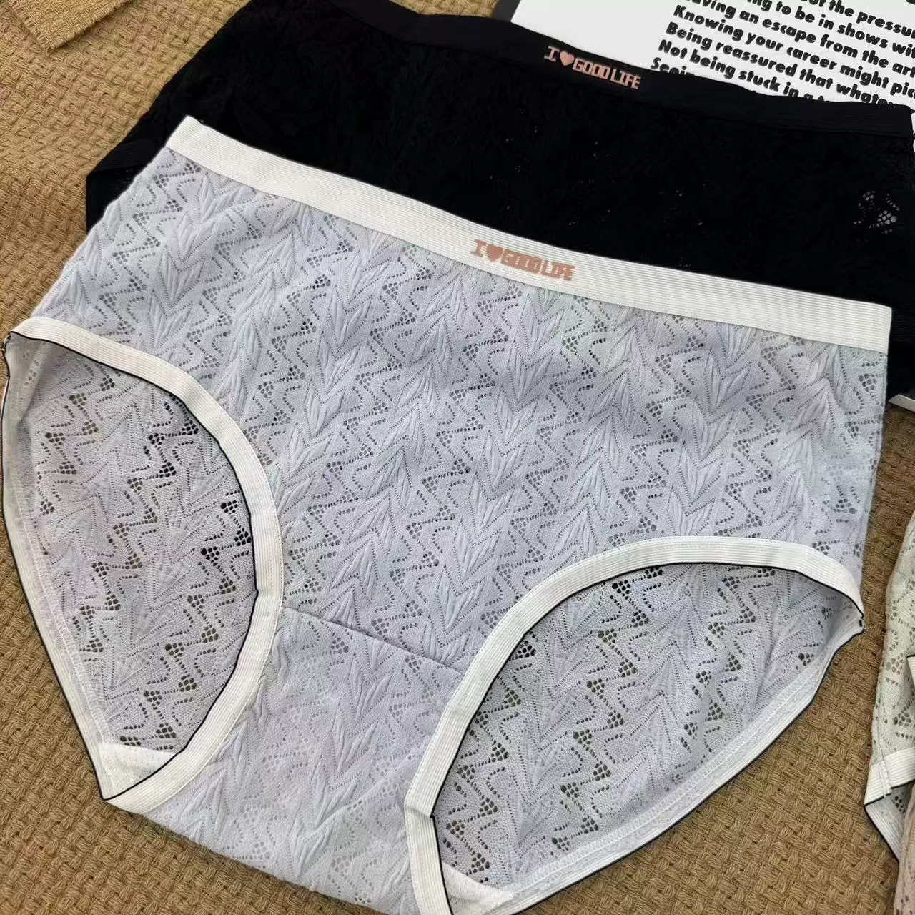 Lace comfortable elastic soft sticker, pants, hip-accented, mid rise