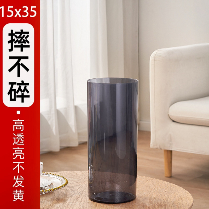 Gran vasos de flores largos grandes gruesas claras rectas flores de bambú rica botella de vidrio de agua de cultivo de agua de bambú imitación