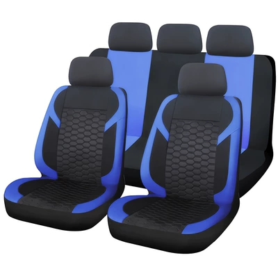 Cloth 5-Seat 9-Piece Car – Universal seat cover - dark-blue-9-piece-set-31-x-30-x-11-cm