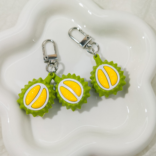 K53 Simulation Durian Door Lock Keychain Pendant Creative Fruit Food Series Bag Pendant Small Gift Couple