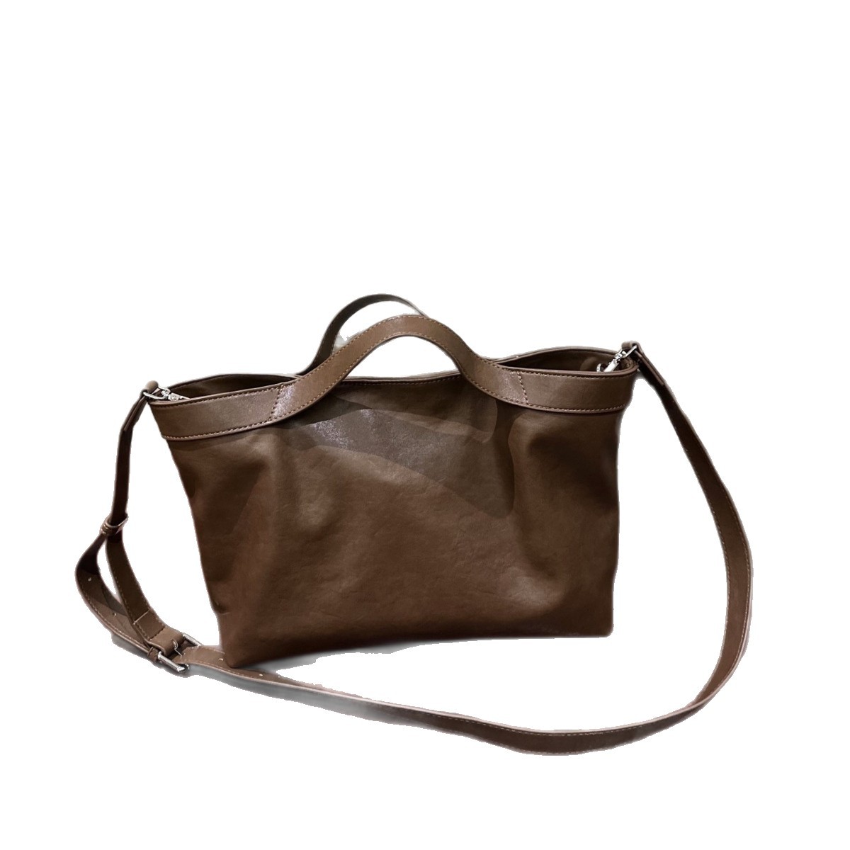 Minimalist Soft Leather Tote Bag For Women 2025 New Large Capacity Commuter Handbag Casual Crossbody Bag - Thumbnail 5