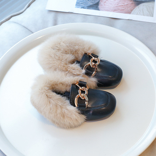 Baby Girl Mao Mao Shoes, Baby Cotton- lined Dou Dou Princess Shoes, Winter New Soft Sole Children's Cotton- lined Warm Shoes