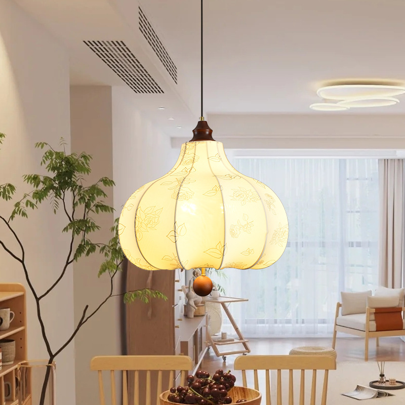 Medieval tela de patrón de comedor dormitorio candelabro mirad viento silencioso madera maciza flores francesas dormitorio castaña lámpara