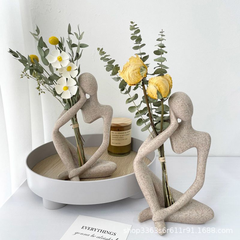 Flores secas reales, figuras artísticas, decoración de escritorio para el hogar, decoración de gabinetes de entrada, decoración minimalista estilo ins para salones de manicura