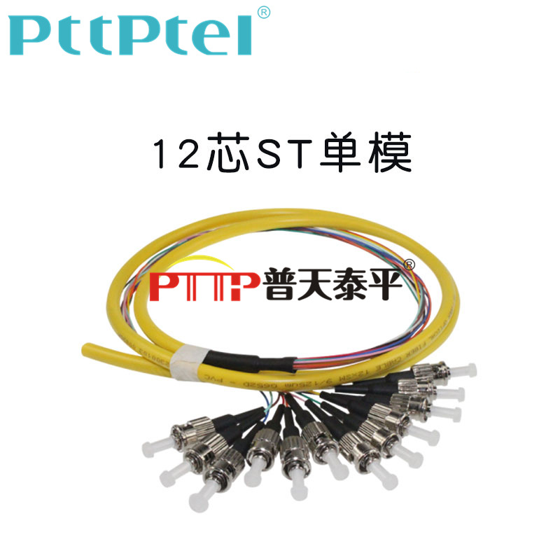 PTTP普天泰平 12芯ST单模束状尾纤12色ST/UPC集成光纤活动连接器