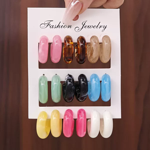 Europe and the United States cross-border hot acrylic earrings suit female creative hand-made exaggerated dopamine large earrings earrings wholesale